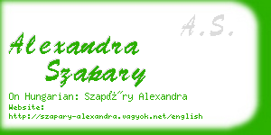 alexandra szapary business card